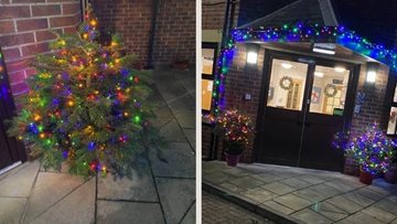 Durham care home embrace the festivities with outdoor decorations